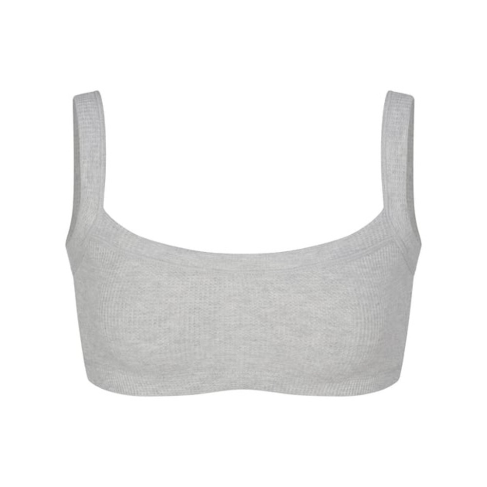 Waffle Scoop Bralette | Light Heather Grey